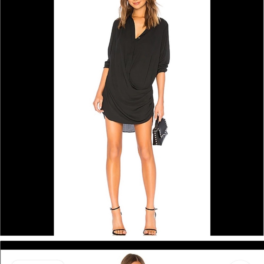 Krisa Drape Front Button up collared dress